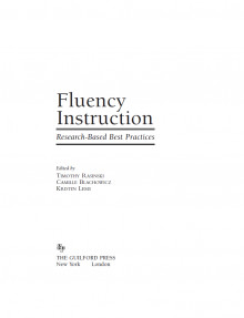 Fluency Instruction:Research-Base Best Practices