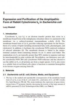 Membrance Protein Protocols,Expression,Purification and Characterization