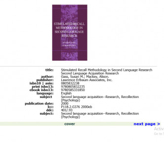 STIMULATEDRECALL METHODOLOGGY IN SECOND LANGUAGE RESEARCH
