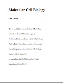 Molecular Cell Biology