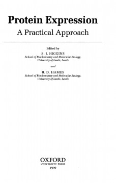 Protein Expression A Pratical Approach