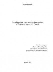 Sociolinguistic aspects of the functioning of English in post-1989 Poland