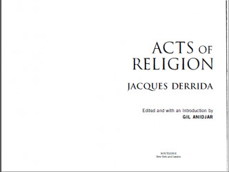 ACTS OF RELIGION