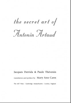 The Secret art of Antonin Artaud