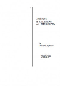 CRITIQUE OF RELIGION AND PHILOSOPHY