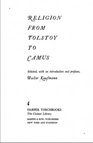 RELIGION FROM TOLSTOY TO CAMUS