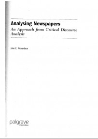 Analysing Newspaper : An Approach from Critical Discourse Analysis