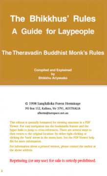 The Bhikkhus Rules A Guide for Laypeople