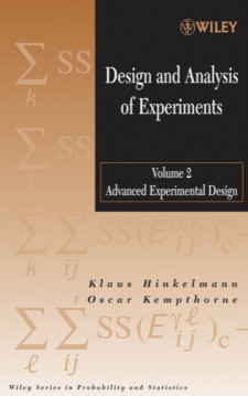 Design and Analysis of Experiments Volime 2 Advanced Experimental Design