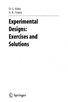 Experimental Design : Exercises and Solutions